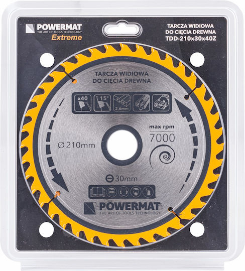 Powermat Δίσκος Θαμνοκοπτικού 210mm 40 Δοντιών