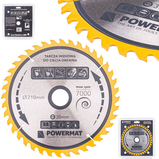 Powermat Δίσκος Θαμνοκοπτικού 210mm 40 Δοντιών