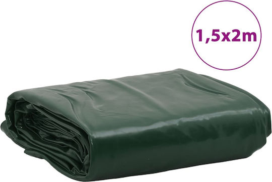 vidaXL Водоустойчив Брезент 600гр/кв.м 2x1.5м. Тежък товар Зелен