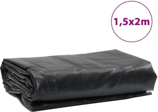 vidaXL Waterproof Tarpaulin 600gr/m² 2x1.5m. Heavy Duty Black