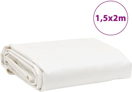 vidaXL Waterproof Tarpaulin 600gr/m² 2x1.5m. Heavy Duty White