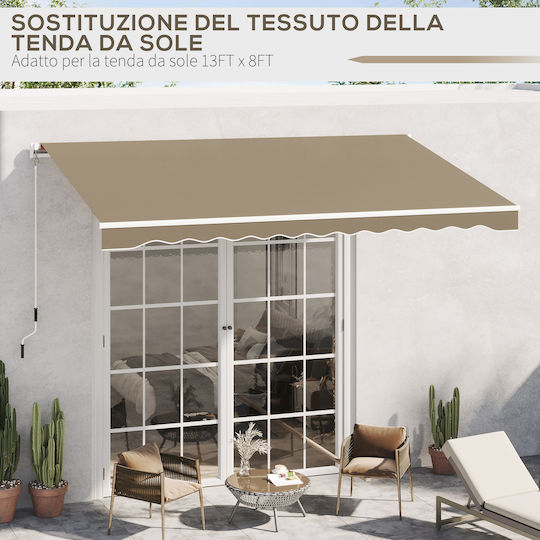 Outsunny Markisenstoff Beige mit PU-Beschichtung 2.5x4m