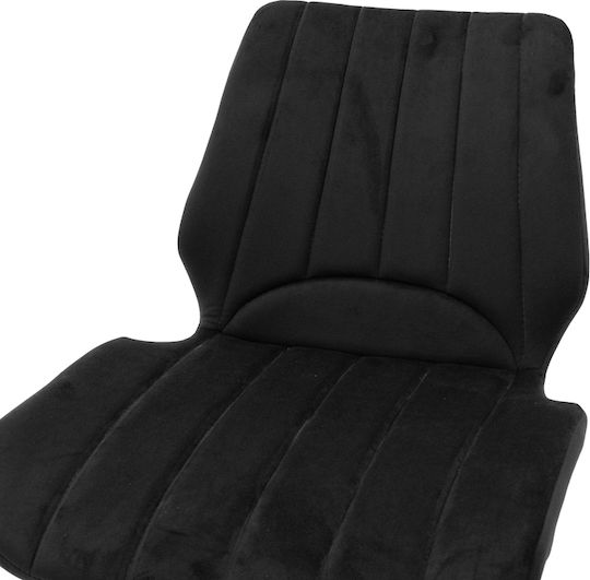 Sabia Dining Room Velvet Chair Black Velvet-Black Metal 46x55x80cm
