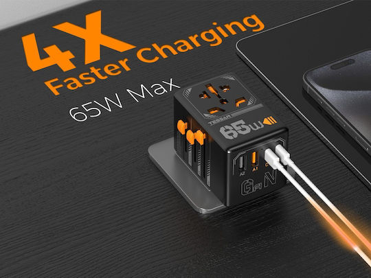 Tessan 65W Адаптер За Контакт Universal С 2 USB Порта