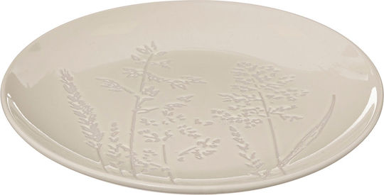 S-d Floral Plate Desert Ceramic White with Diameter 19cm