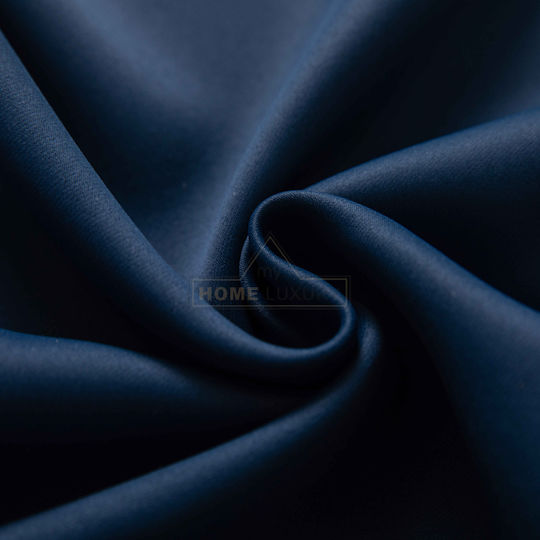 My Home Luxury Curtain with Grommets Dellia Blue 140x265cm