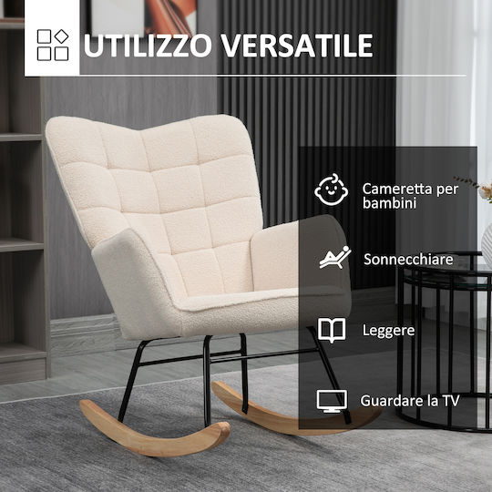 Rocking Armchair Beige 71x92x101cm