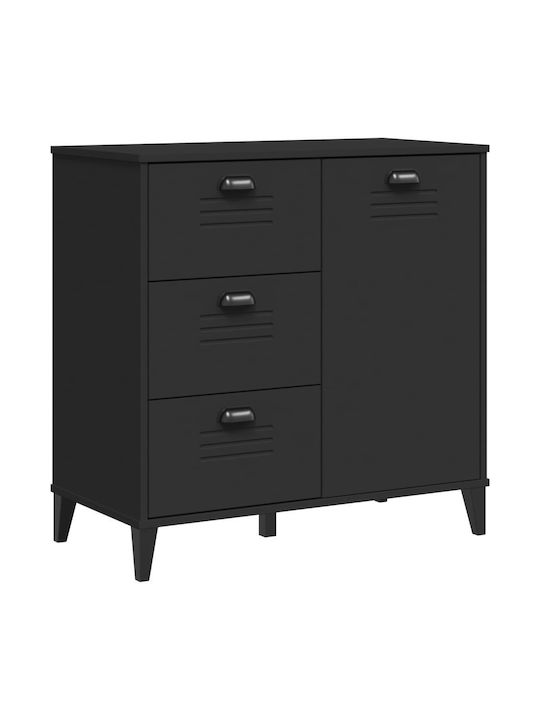 Sideboard Viken Wooden with Drawers Black 80x40x80cm