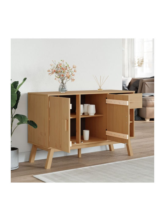 Μπουφές Ξύλινος με Συρτάρια Καφέ 114x43x73.5cm