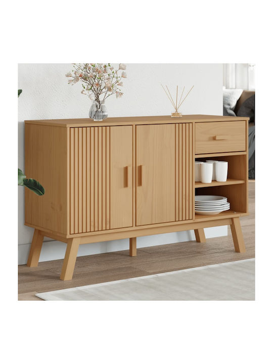 Μπουφές Ξύλινος με Συρτάρια Καφέ 114x43x73.5cm