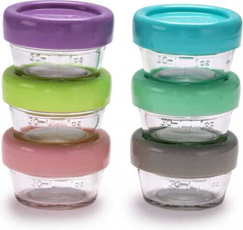 Set 6 Glass Containers Baby Food Apple 59 Ml