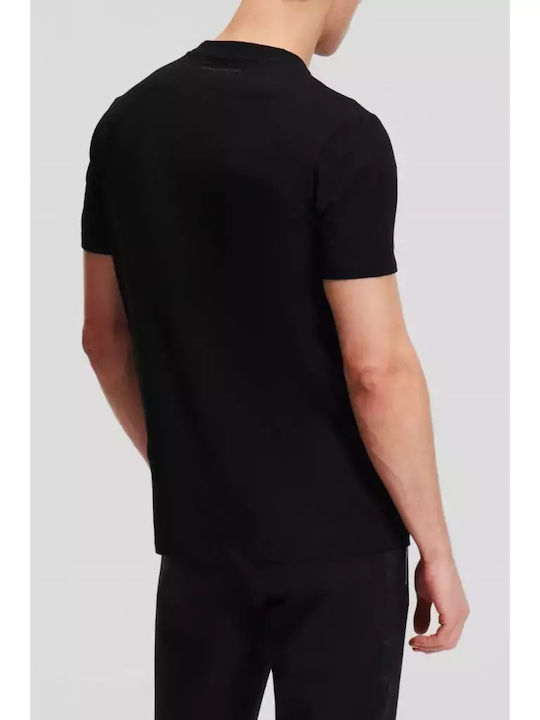 Karl Lagerfeld T-shirt Bărbătesc cu Mânecă Scurtă BLK 755034-542221-990