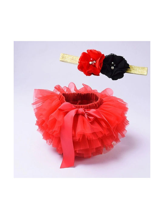 Baby Tutu skirt with ribbon - Red