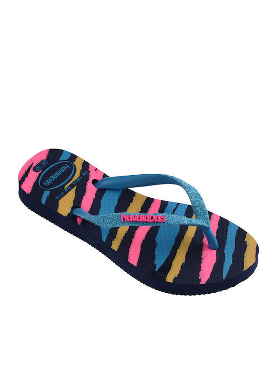 Havaianas Παιδικές Σαγιονάρες Navy Μπλε Kids Slim Glitter Trendy