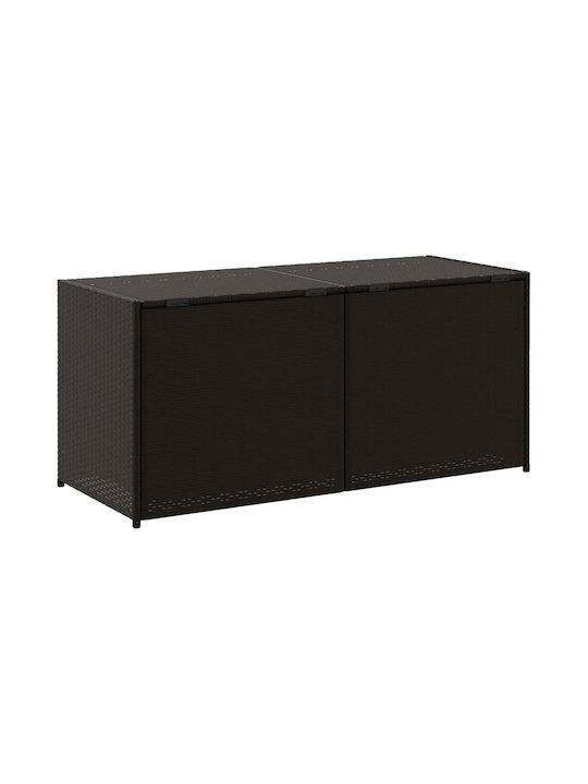 vidaXL Μπαούλο Αποθήκευσης Εξωτερικού Χώρου Rattan 283lt Καφέ Μ120xΠ50xΥ56εκ.