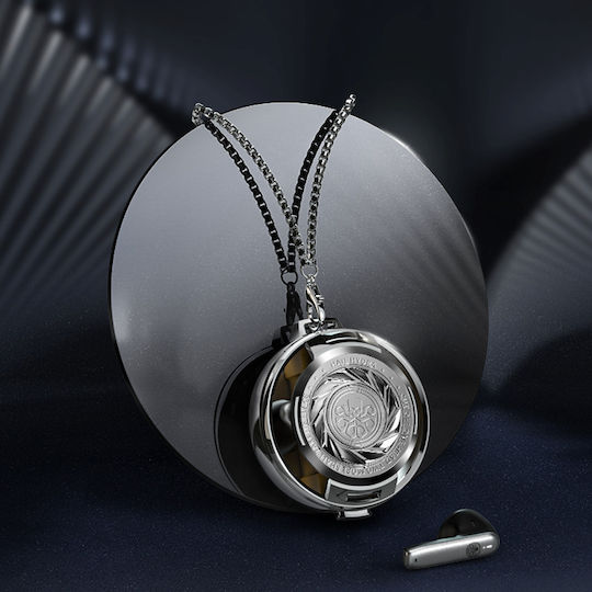 Recci Angle-Wing Necklace In-ear Bluetooth Handsfree Căști cu Carcasă de Încărcare Argintiu