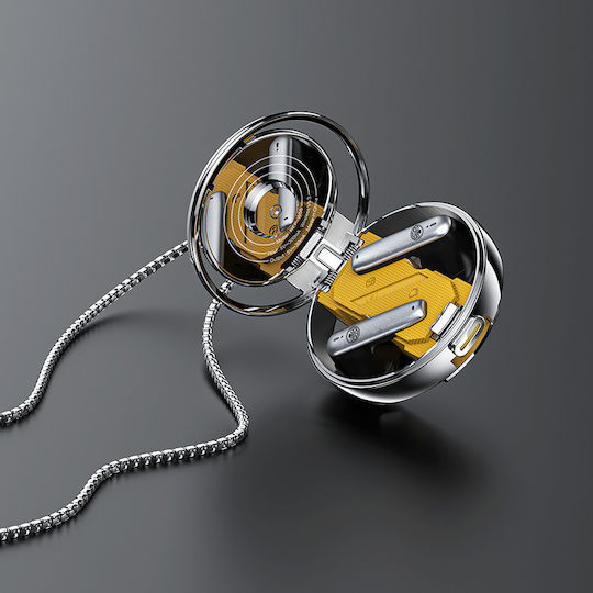 Recci Angle-Wing Necklace In-ear Bluetooth Handsfree Căști cu Carcasă de Încărcare Argintiu