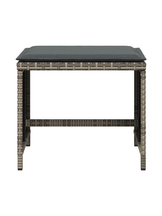Gartenhocker Würfel Außeneinsatz Rattan mit Grau Kissen 4 Stück 41x41x36cm