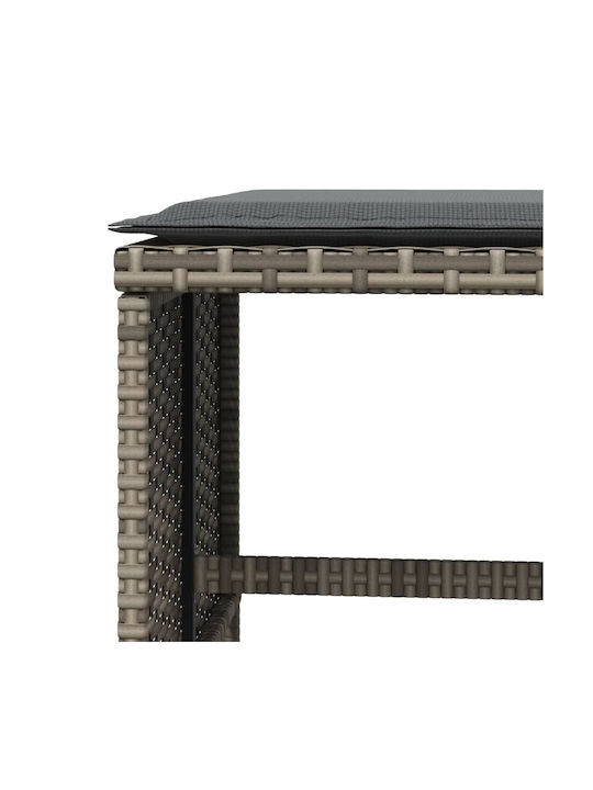 Gartenhocker Würfel Außeneinsatz Rattan mit Grau Kissen 4 Stück 41x41x36cm