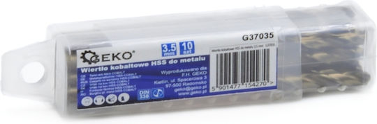 Geko Σετ 10 Διαμαντοτρύπανα HSS με Κυλινδρικό Στέλεχος για Μέταλλο