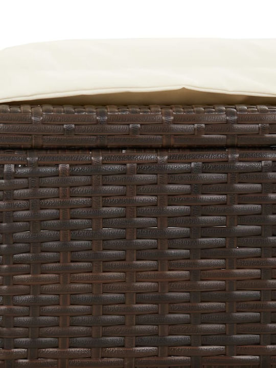 Ξαπλώστρα Rattan με Μαξιλάρι Καφέ 213x63x97εκ.