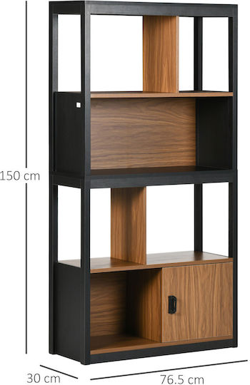 Bookcase Brown and Black 76.5x30x150cm
