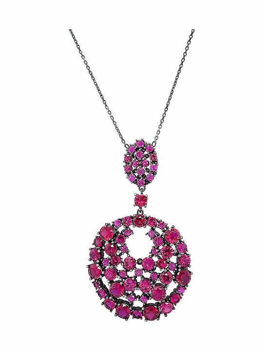 Xryseio Halskette aus Silber mit Zirkon Fuchsia NК10606