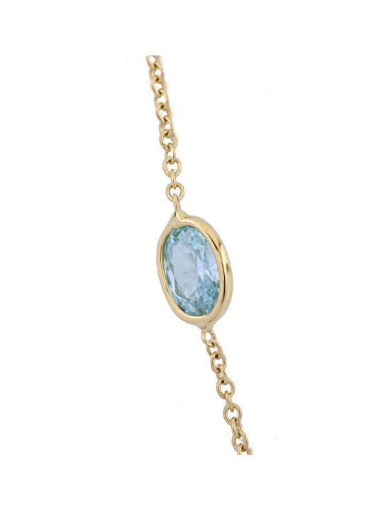 Savvidis Necklace from Gold 14K with Zircon