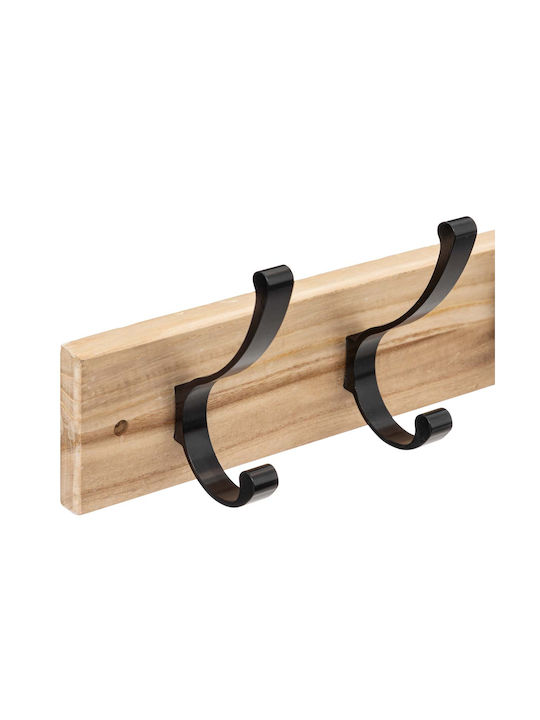 5Five Κρεμάστρα Τοίχου Ξύλινη 8 Θέσεων Μπεζ 42x13.5x8cm