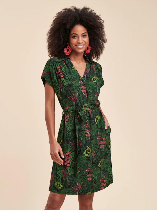 La Fee Maraboutee Mini Dress Wrap Green