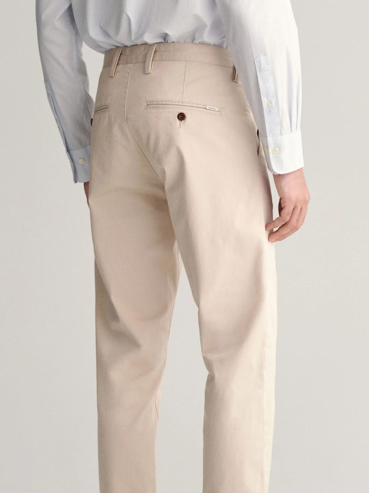 Trousers Chino Elastic in Slim Fit Putty