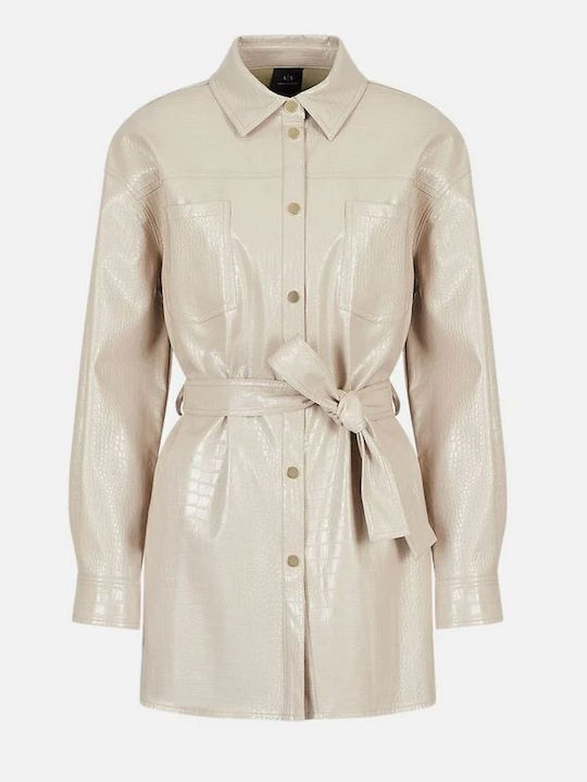 Къс Дамско Яке за Зима Beige