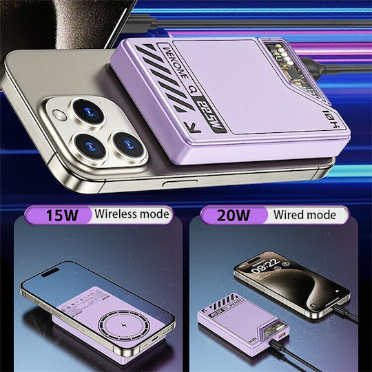 WK WP-11 MagSafe Power Bank 10000mAh 15W Ladeleistung Lila