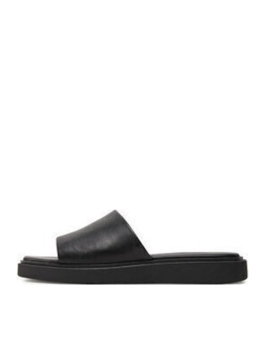 Connie Δερμάτινα Γυναικεία Σανδάλια Flatforms Μαύρα