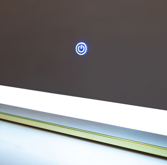 Oglindă de Baie Lumini LED Atingere 70x90cm Auriu