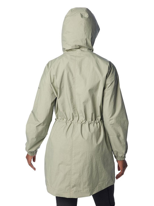 Columbia Splash Side Women's Short Lifestyle Jacket Waterproof for Winter with Hood Khaki