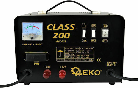 Geko Car Truck And Motorcycle Battery Charger 12/24V