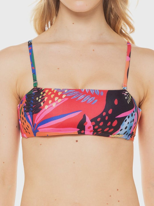 D3 Ovin Tropical Bandeau Bikini Top Rosa