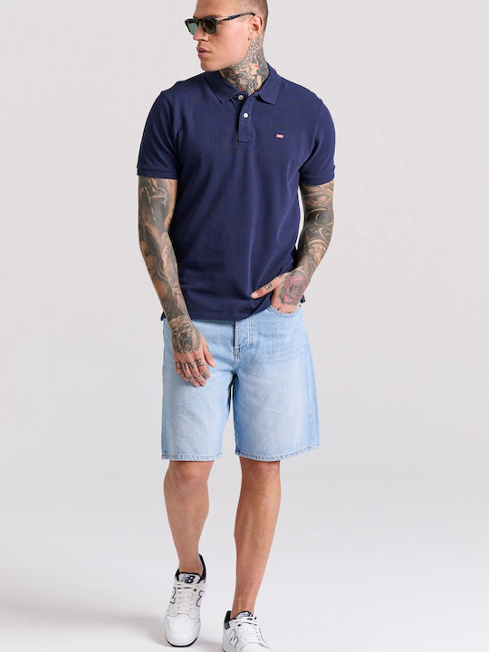 Funky Buddha Ανδρική Μπλούζα Polo Navy Μπλε