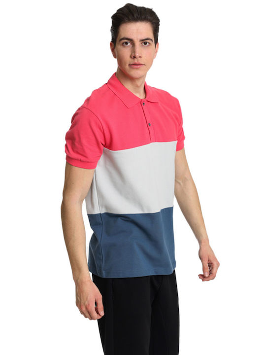 Paco & Co Bluza Bărbătească cu Mânecă Scurtă Polo Multicolor