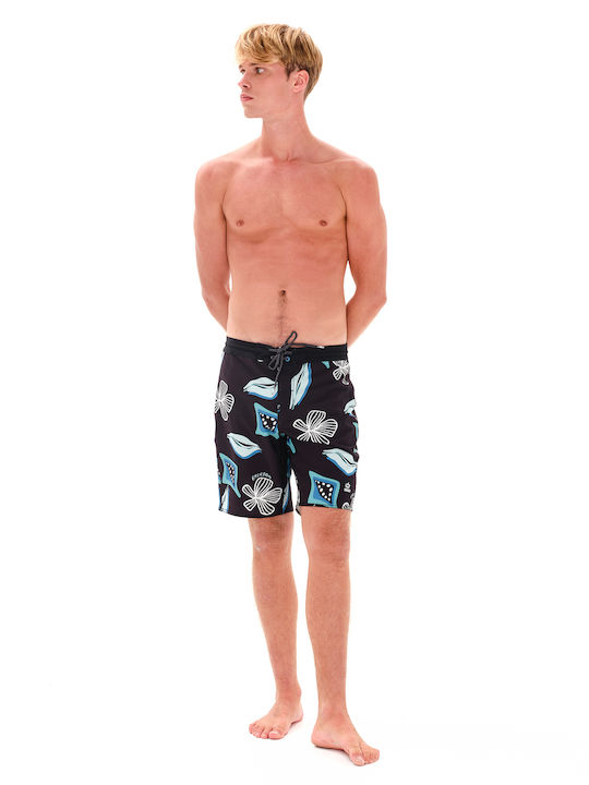 Herren Badebekleidung Bermuda Schwarz mit Mustern
