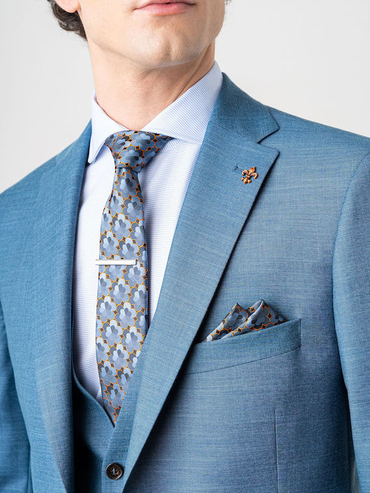 Men's Suit with Vest Petrol