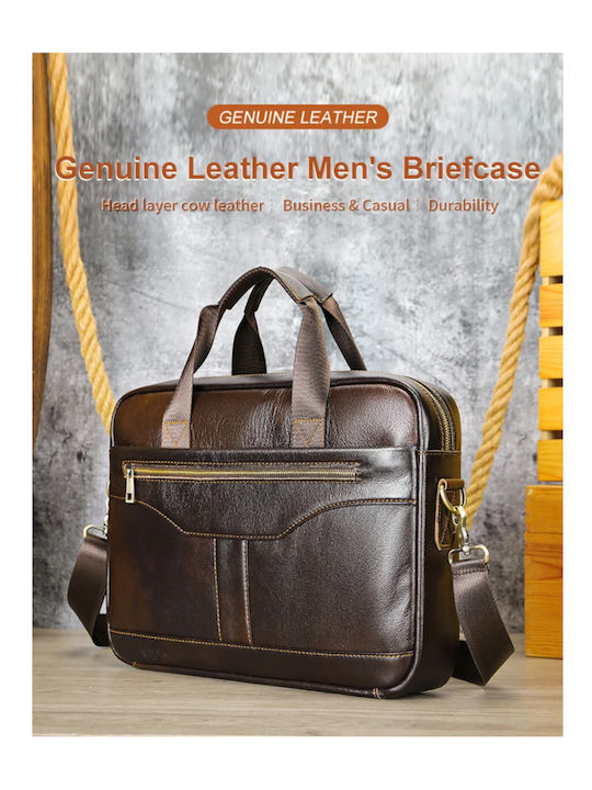 Leder Herrentasche Geldbörse Braun