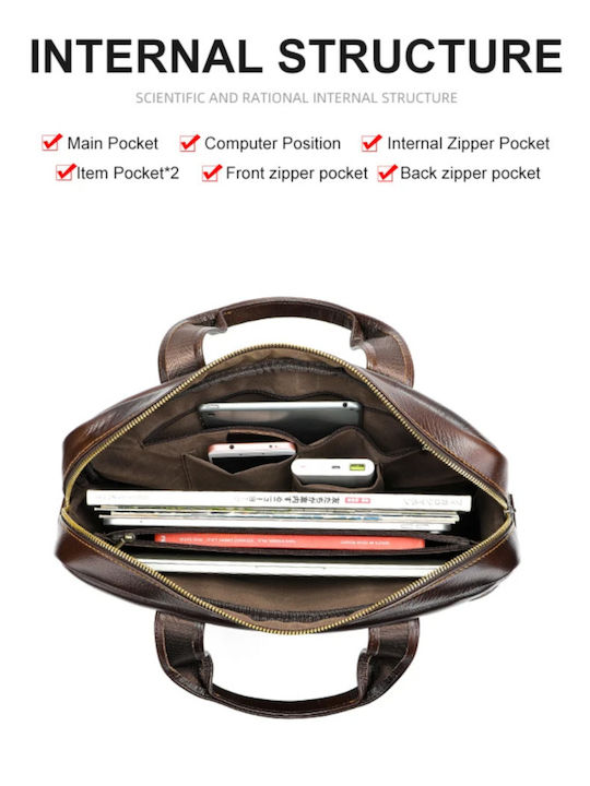 Leder Herrentasche Geldbörse Braun