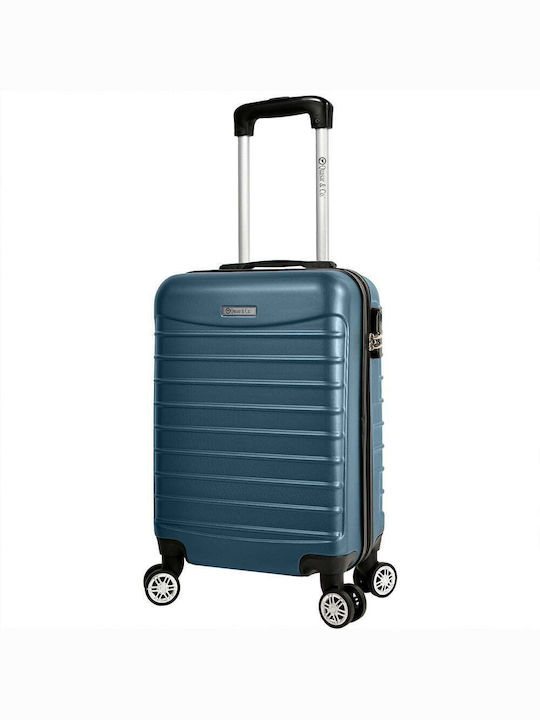Quasar Line Cabin Travel Suitcase Hard Petrol Blue with 4 Wheels Height 55cm