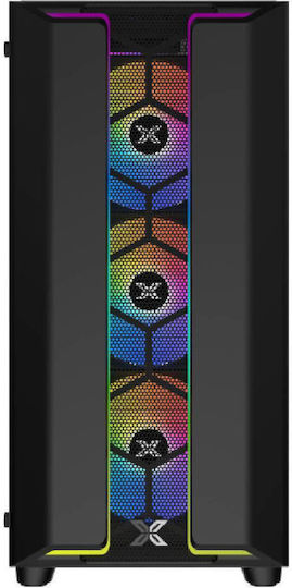 Xigmatek Gaming Y Pro Midi Tower Компютърна кутия със страничен прозорец и RGB осветление Черен