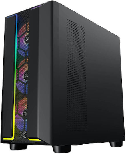 Xigmatek Gaming Y Pro Midi Tower Компютърна кутия със страничен прозорец и RGB осветление Черен