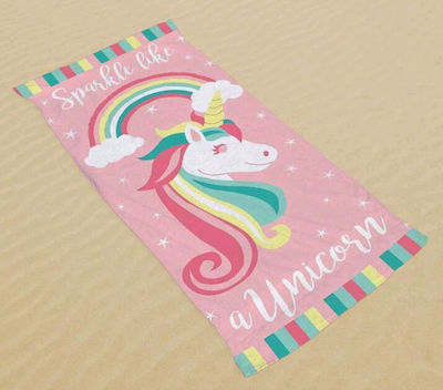 Tatu Moyo Kids Beach Towel Pink Unicorns 150x70cm