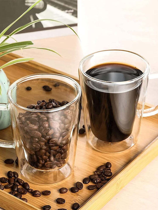 Quasar Σετ Φλιτζάνια Cappuccino Γυάλινα Διάφανα 250ml 4τμχ
