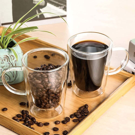 Quasar Σετ Φλιτζάνια Cappuccino Γυάλινα Διάφανα 250ml 4τμχ